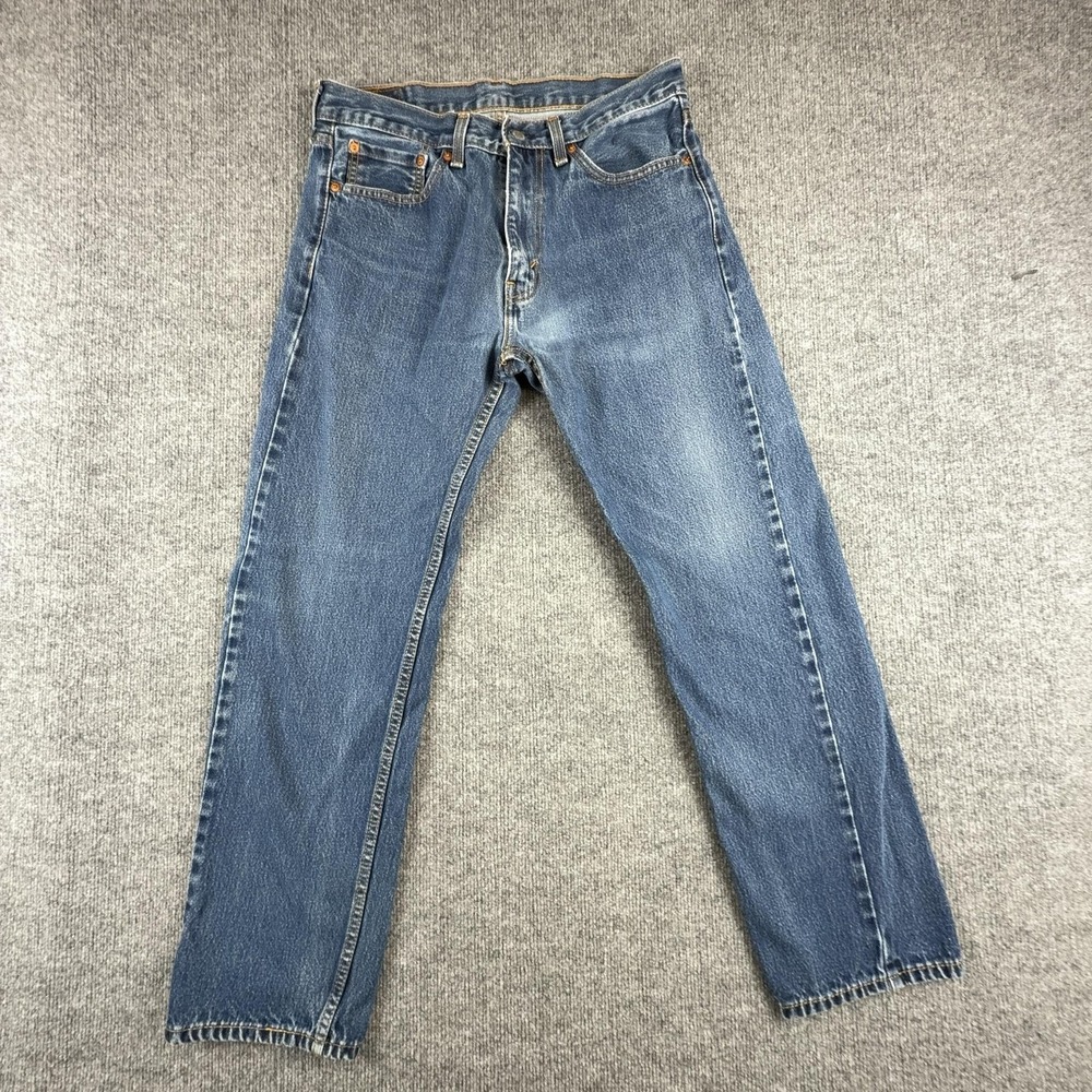 Levis 501 Jeans Mens 32x28 Blue Regular Straight Leg Medium Wash Denim Pants